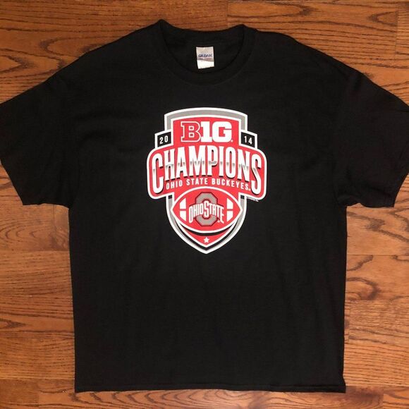 Ohio State Buckeyes Football 2014 B1G Champions Black T-Shirt Men's XL NWOT - Picture 1 of 3